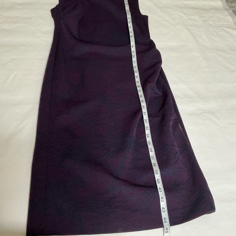 Escada Ruched Jacquard Print Sheath Midi Dress Purple Size 42 - Picture 14 of 16
